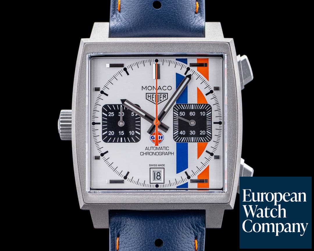 Image of TAG Heuer Monaco Chronograph x Gulf Titanium Silver Dial LIMITED