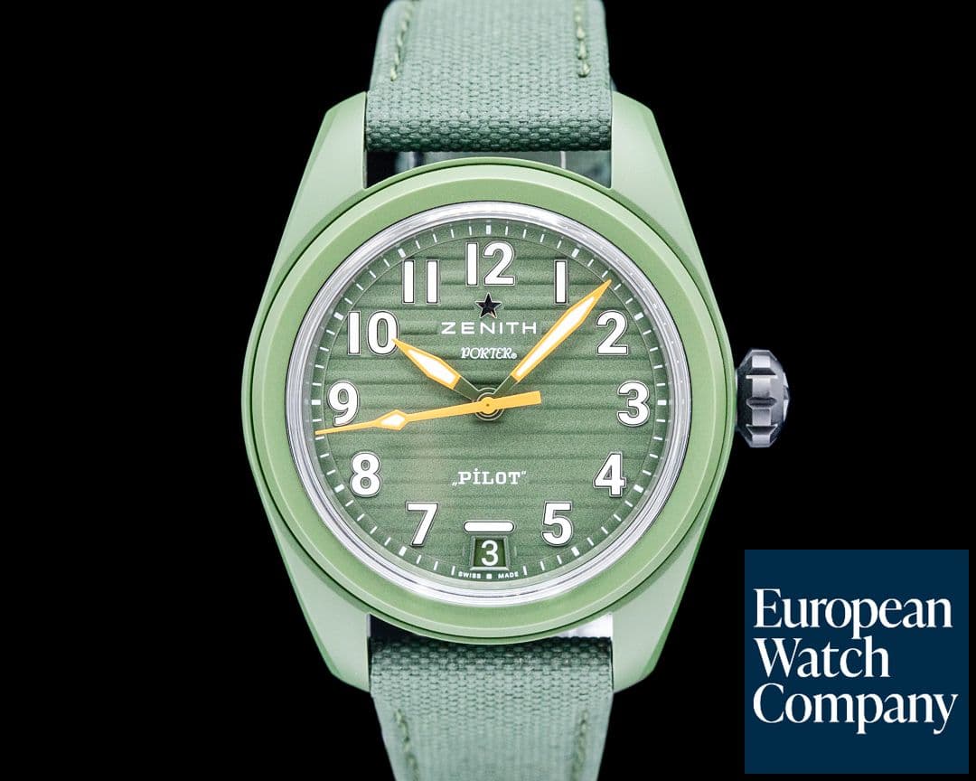 Image of Zenith Pilot Automatic "Porter Edition" Ceramic Green Dial 2025 LIMITED