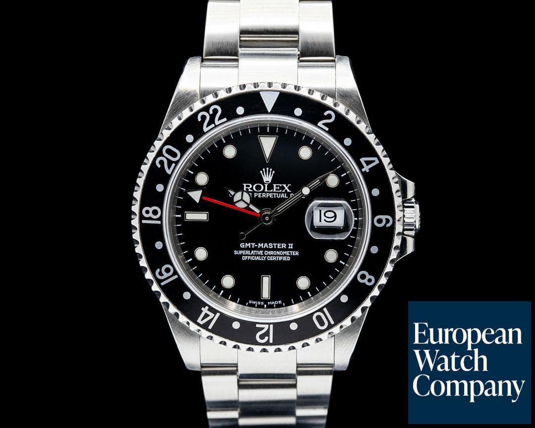Image of Rolex 16710 GMT Master II Black Bezel SS Black Dial Circa. 2002