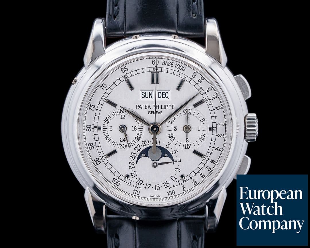 Image of Patek Philippe 5970G Perpetual Calendar Chronograph 18K White Gold Silver Dial