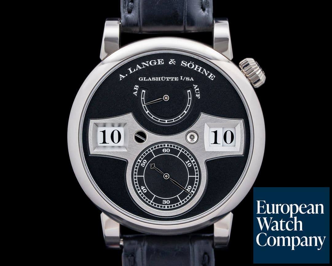 Image of A. Lange and Sohne 140.029 Zeitwerk 18K White Gold Black Dial