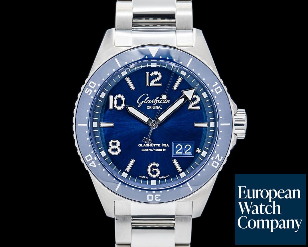 Image of Glashutte Original SeaQ Panorama Date SS Blue Dial