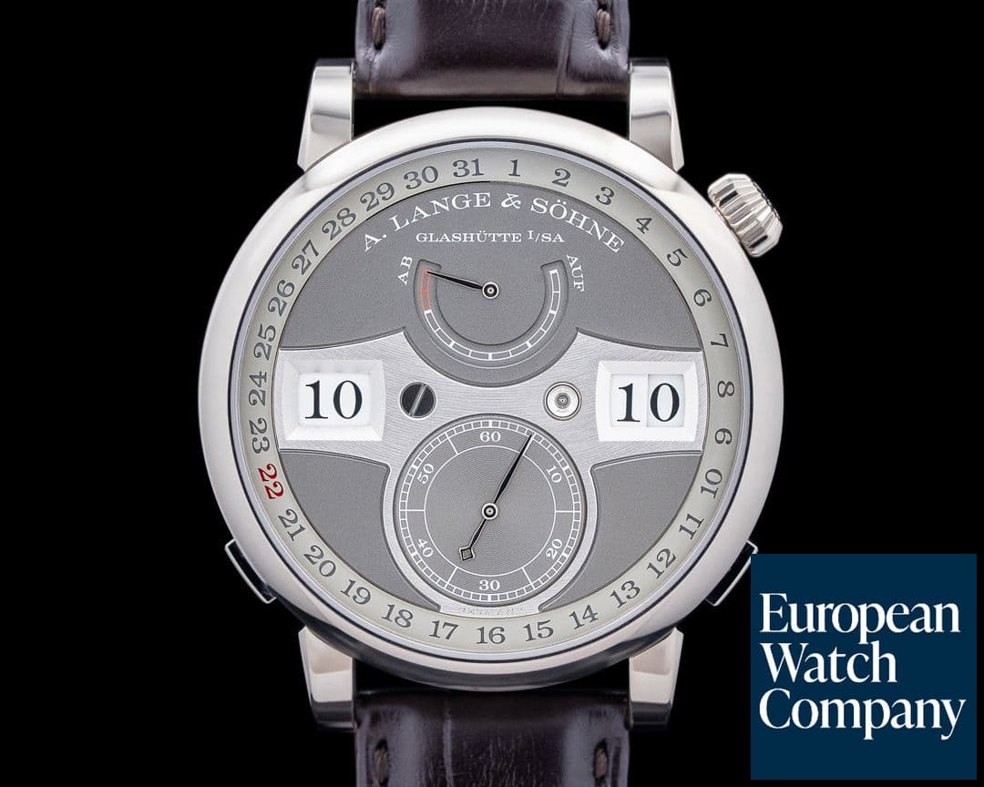 Image of A. Lange and Sohne 148.038 Zeitwerk Date 18K White Gold Gray Dial