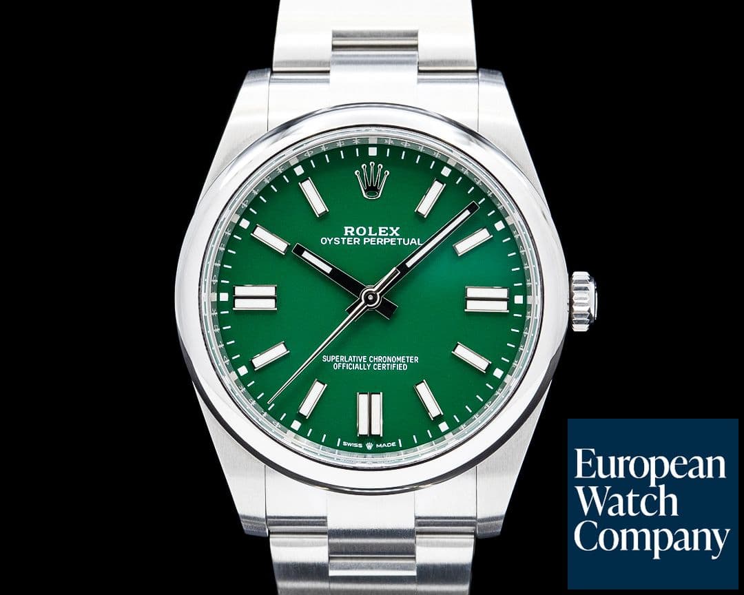 Image of Rolex 124300 Oyster Perpetual SS Green Dial