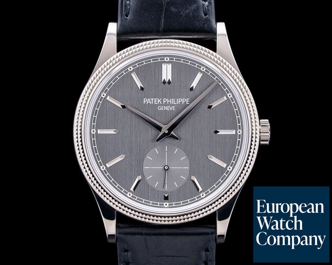 Image of Patek Philippe 6119G Calatrava Clous de Paris 18K White Gold Gray Dial