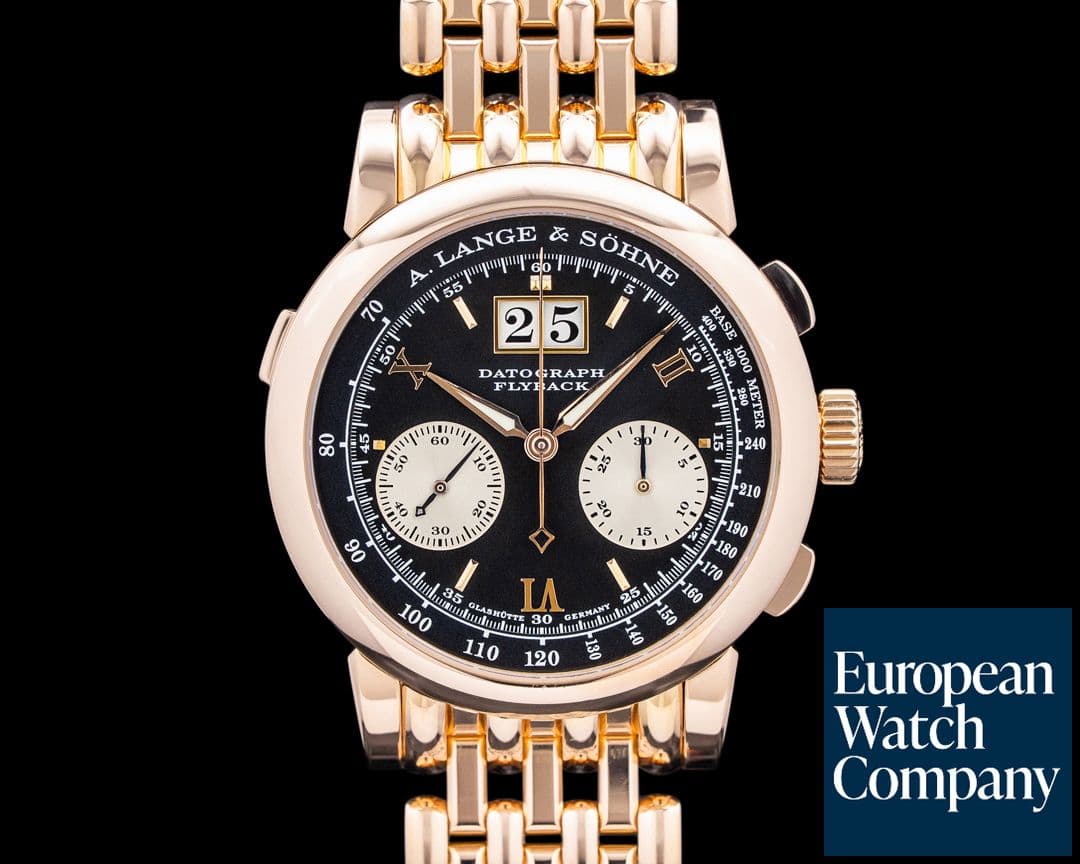 Image of A. Lange and Sohne 403.031 Datograph "Dufour" 18K Rose Gold Black Dial WELLENDORF