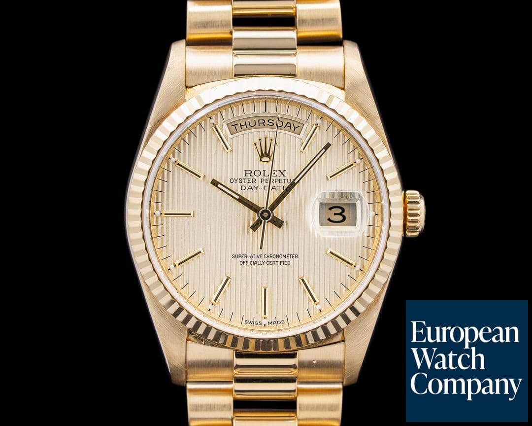 Image of Rolex 18038 Day-Date 36 President 18K Yellow Gold Tapestry Dial