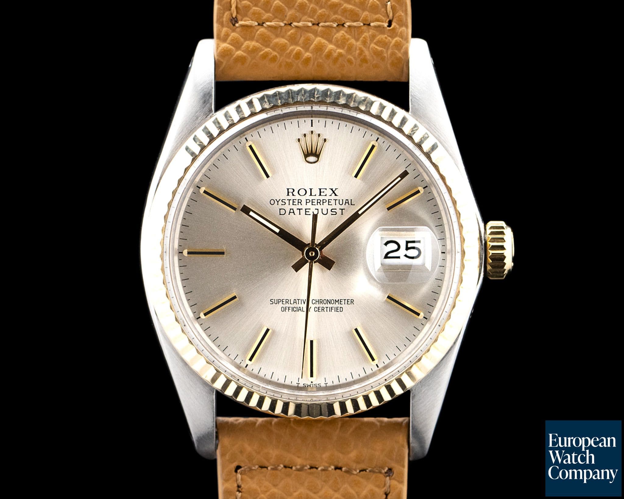 Image of Rolex 16013 Datejust Two-Tone 18K YG / SS Silver Dial