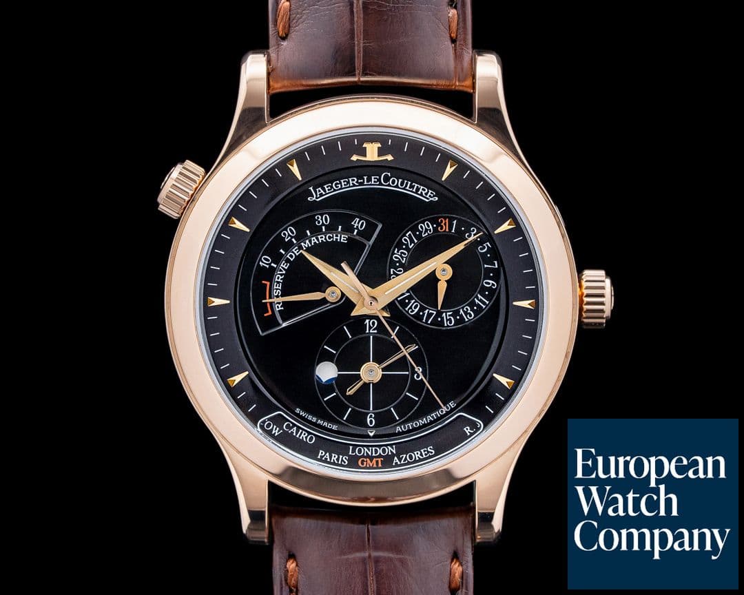 Image of Jaeger LeCoultre Master Geographic 18K Rose Gold Black Dial