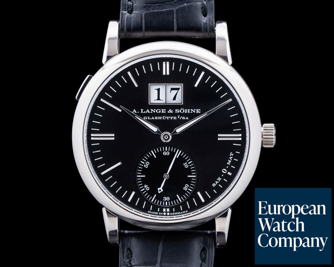 Image of A. Lange & Söhne 308.027 Langematik Big Date "Sax-O-Mat" 18K White Gold Black Dial