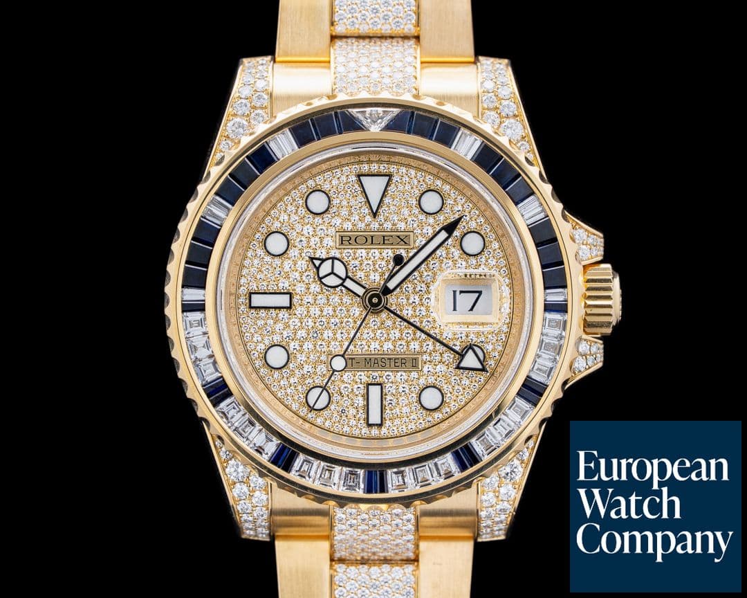 Image of Rolex 116758SA GMT-Master II Sapphire / 18K Yellow Gold Pave Dial