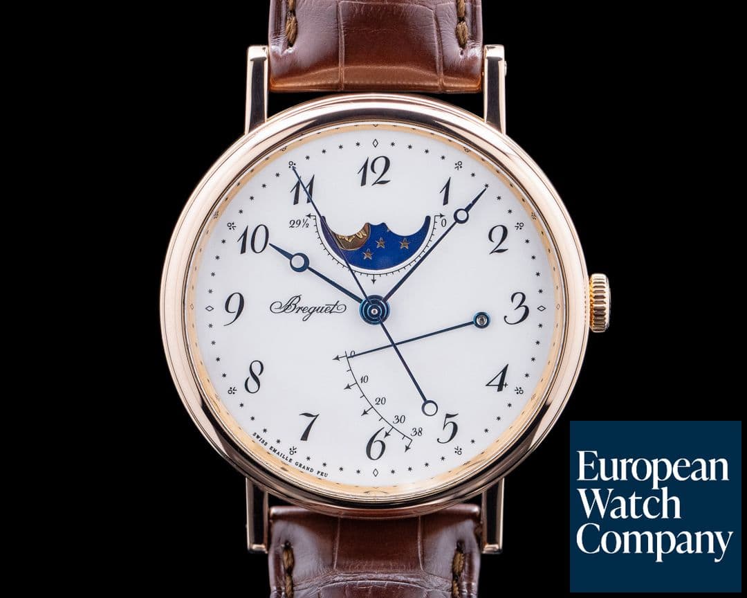 Image of Breguet 7787BR Classique Moonphase 18K Rose Gold Grand Feu Enamel Dial