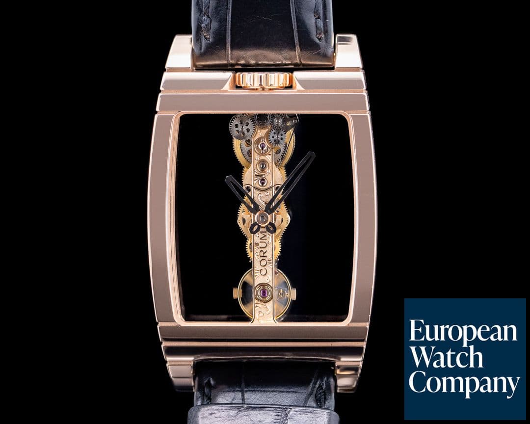 Image of Corum B113/01043 Golden Bridge 18K Rose Gold Skeleton Dial