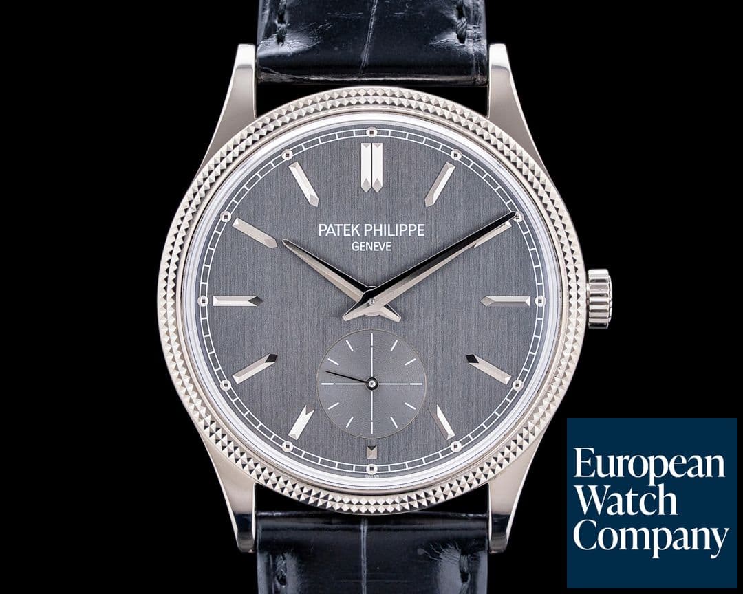Image of Patek Philippe 6119G Calatrava Clous de Paris 18K White Gold Gray Dial 2025