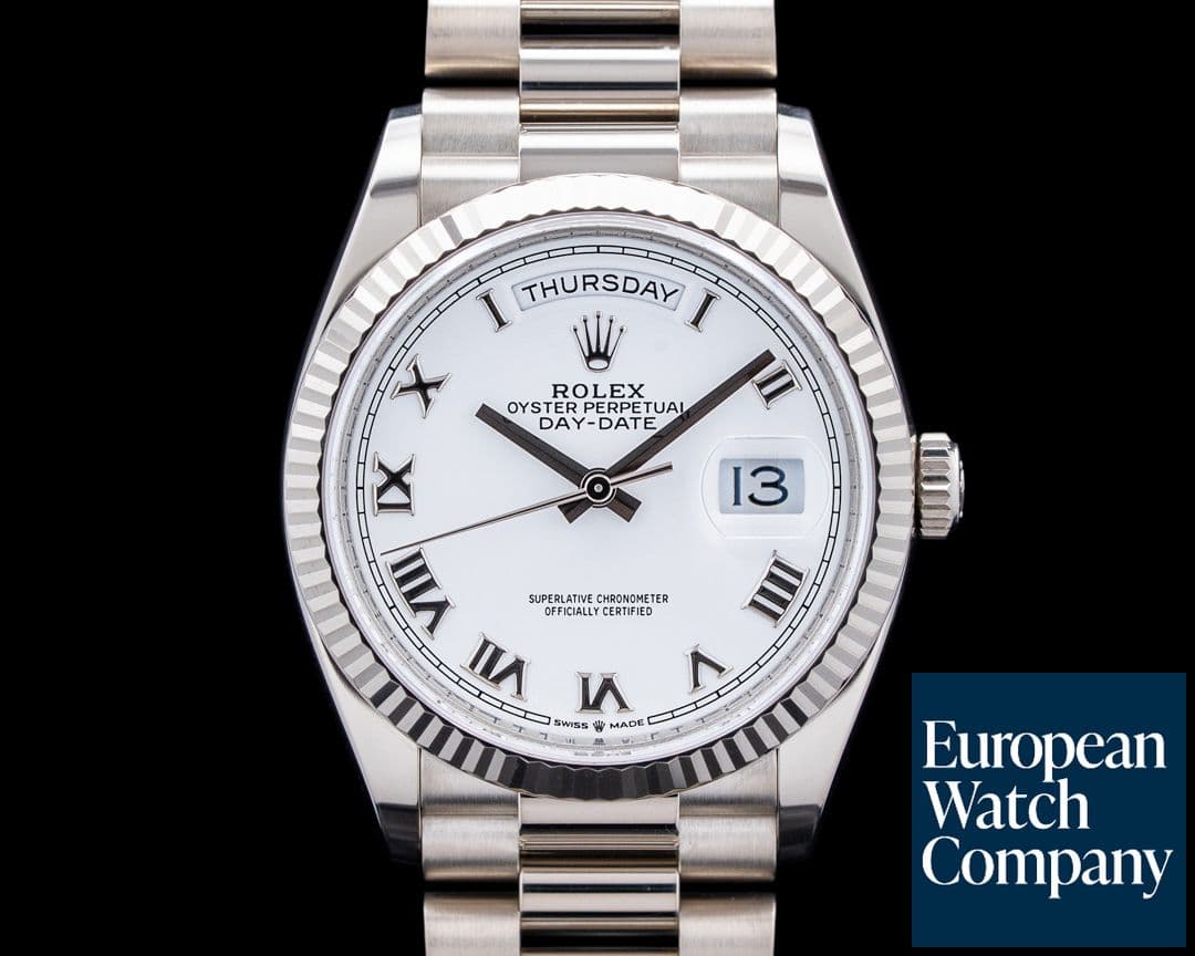 Image of Rolex 128239 Day-Date President 18K White Gold White Roman Dial