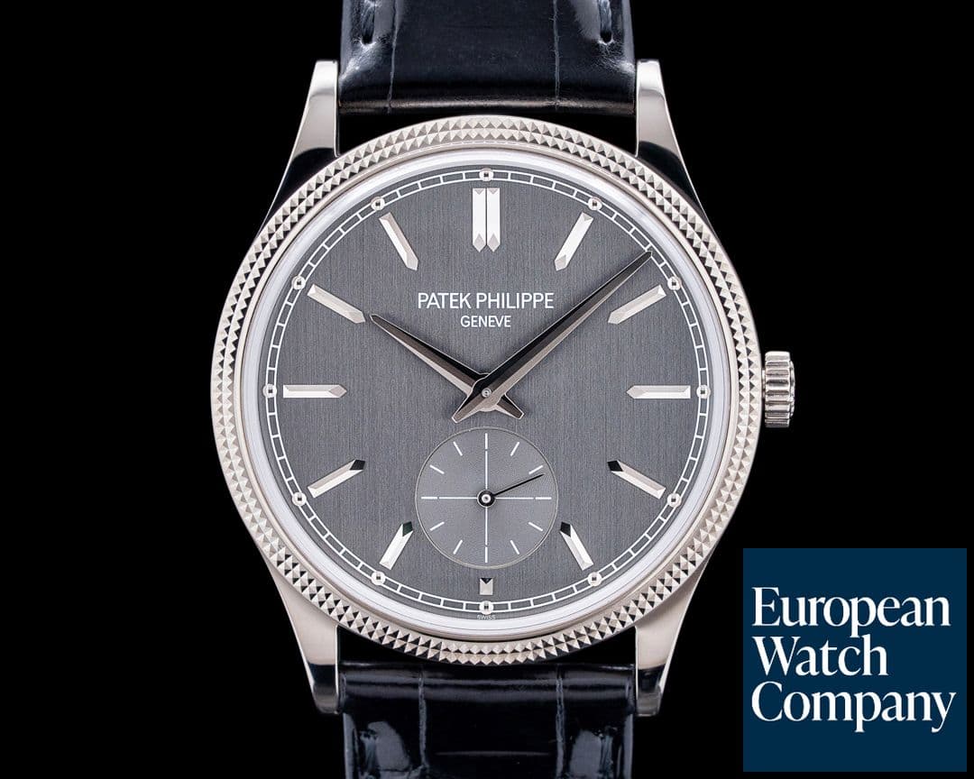 Image of Patek Philippe 6119G Calatrava Clous de Paris 18K White Gold Gray Dial 2024