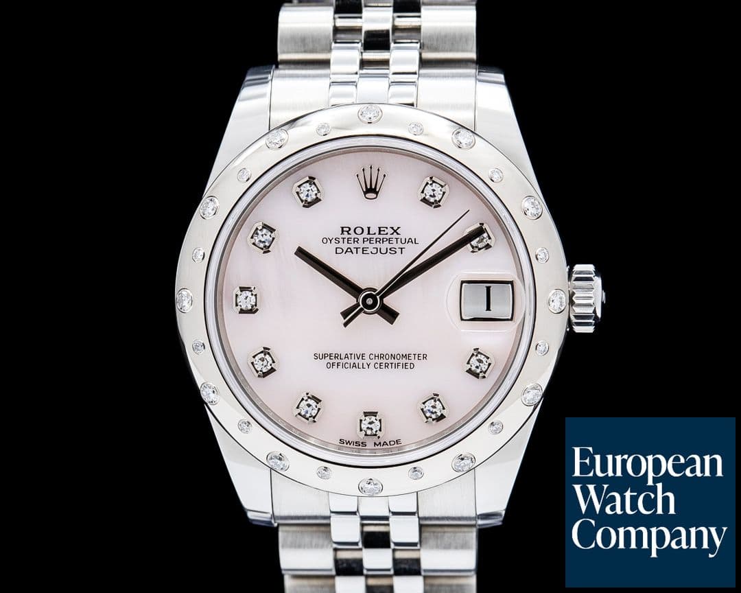 Image of Rolex 178344 Datejust 31mm SS Pink Mother of Pearl Diamonds Dial