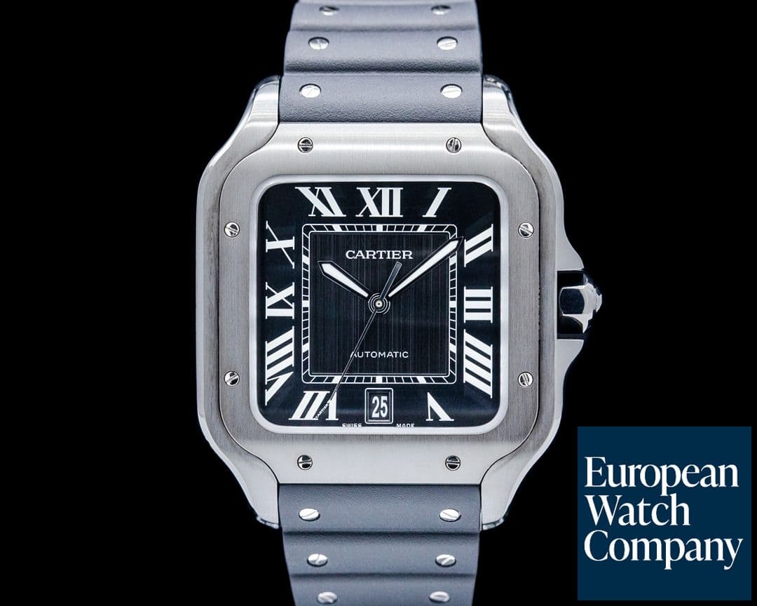 Image of Cartier WSSA0039 Santos de Cartier Large ADLC Steel Black Dial