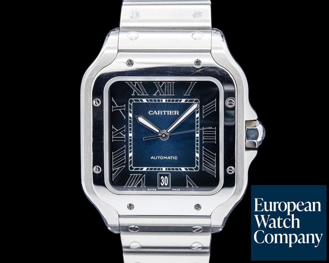 Image of Cartier WSSA0013 Santos de Cartier SS Blue Dial
