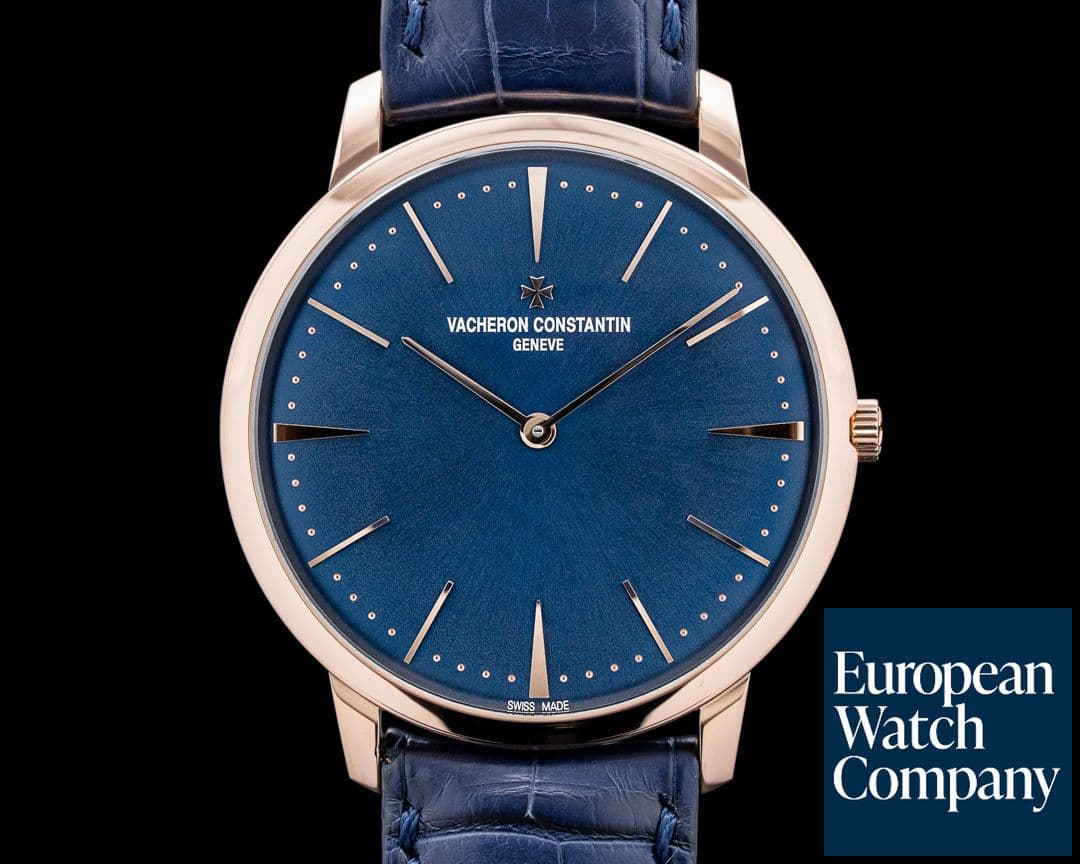 Image of Vacheron Constantin 81180-000R-B518 Patrimony Manual Wind 18K Rose Gold Blue Dial