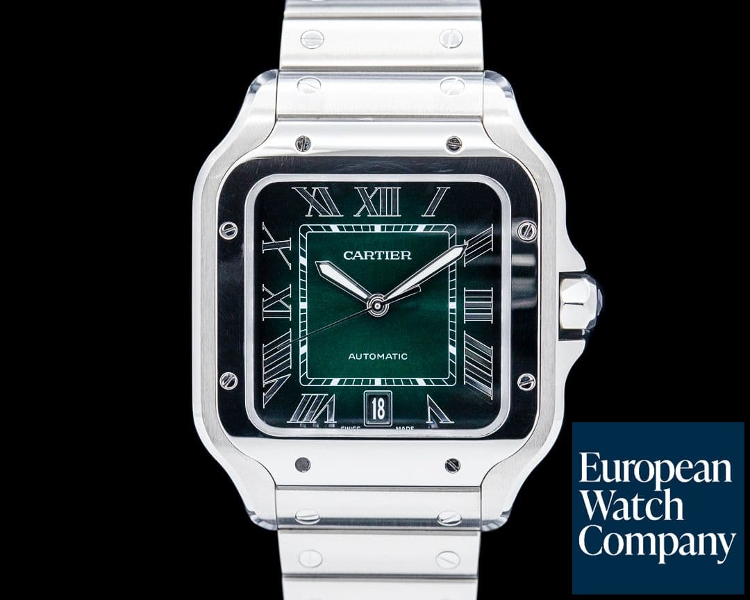 Image of Cartier WSSA0062 Santos de Cartier Large SS Green Dial