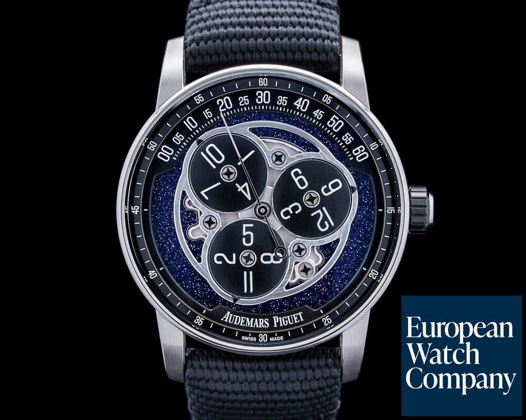 Image of Audemars Piguet 15212NB Code 11:59 Starwheel 18K White Gold Blue Aventurine Dial