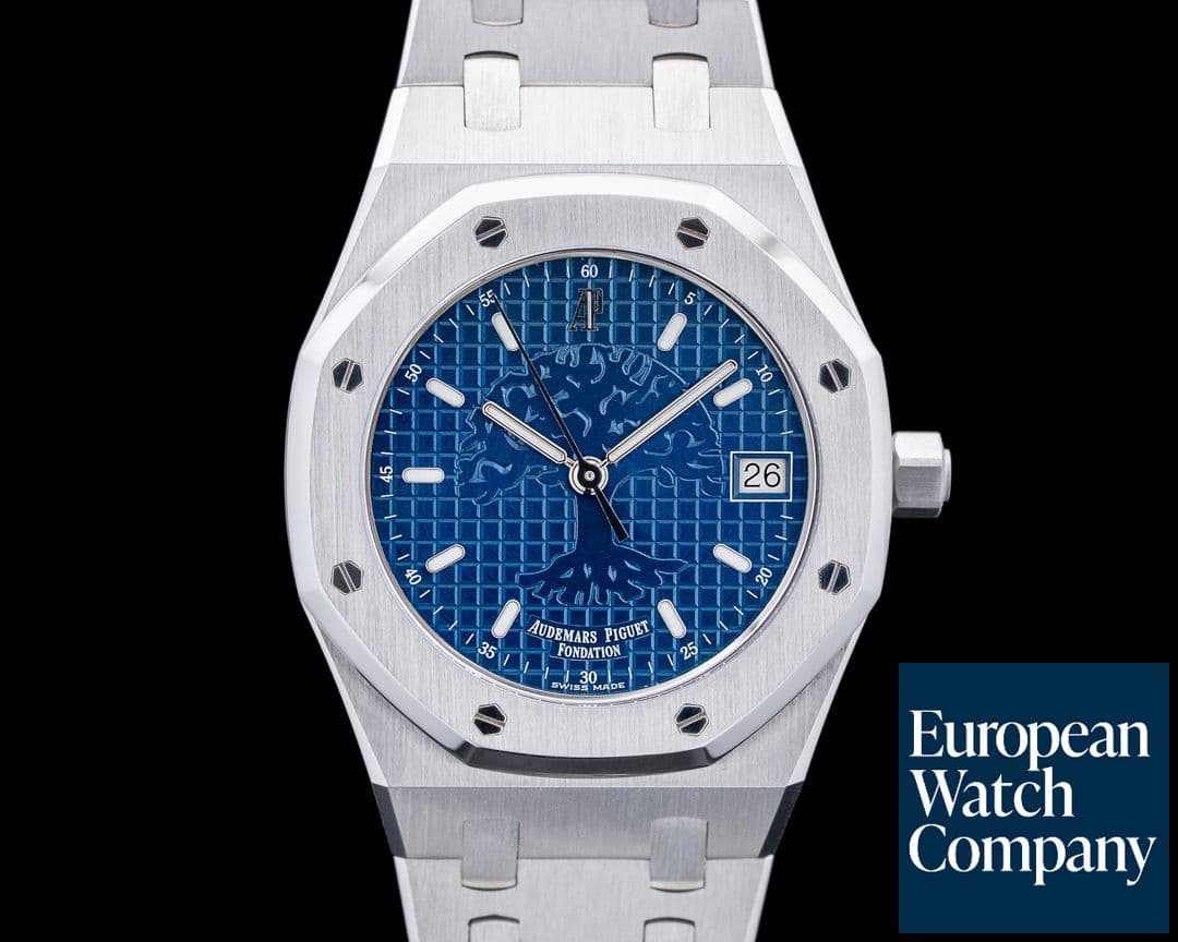 Image of Audemars Piguet 15100ST Royal Oak Foundation Time for the Trees SS Blue Dial LE