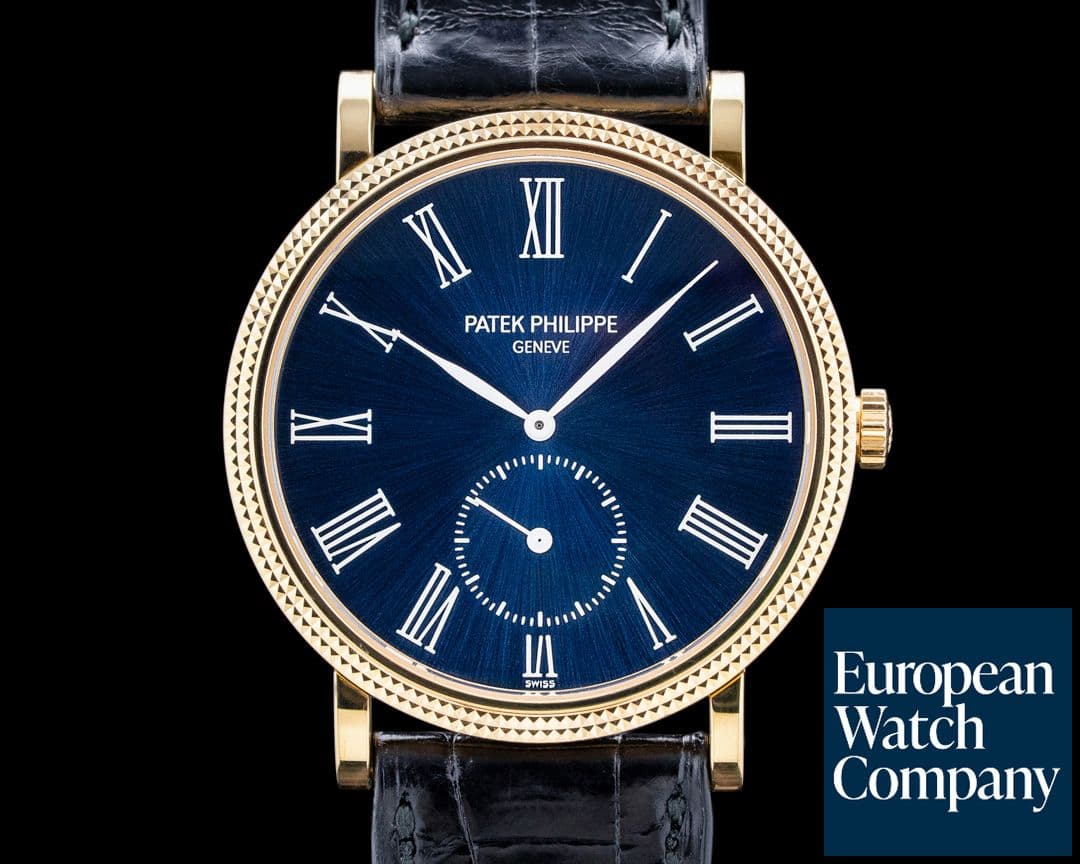 Image of Patek Philippe 3919J Calatrava 18K Yellow Gold Blue Dial UNWORN