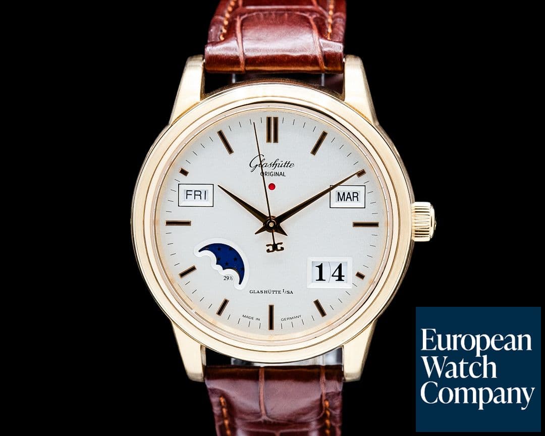 Image of Glashutte Original Senator Perpetual Calendar 18K Rose Gold Silver Dial
