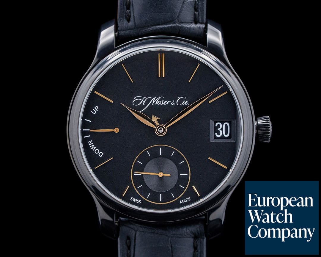 Image of H. Moser and Cie. Endeavour Perpetual Calendar Black Edition Titanium DLC Black Dial