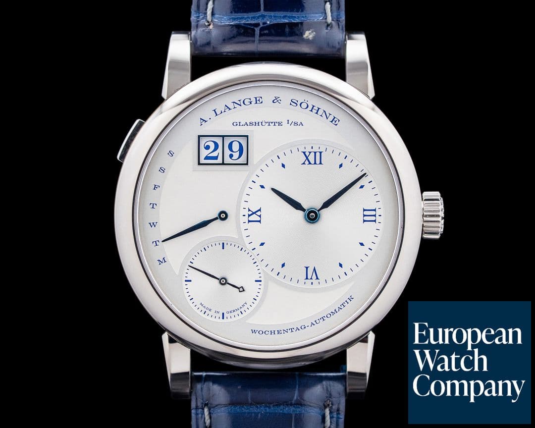 Image of A. Lange and Sohne 320.066 Lange 1 Daymatic "25th Anniversary" 18K White Gold Silver Dial