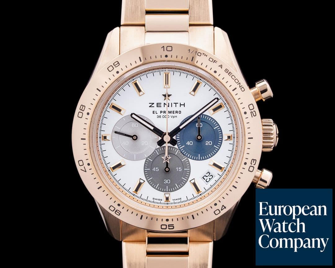 Image of Zenith Chronomaster Sport 18K Rose Gold White Tricolor Dial