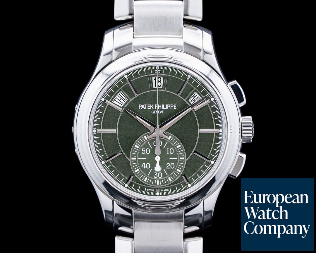 Image of Patek Philippe 5905 Annual Calendar Chronograph SS Olive Green Dial 2024