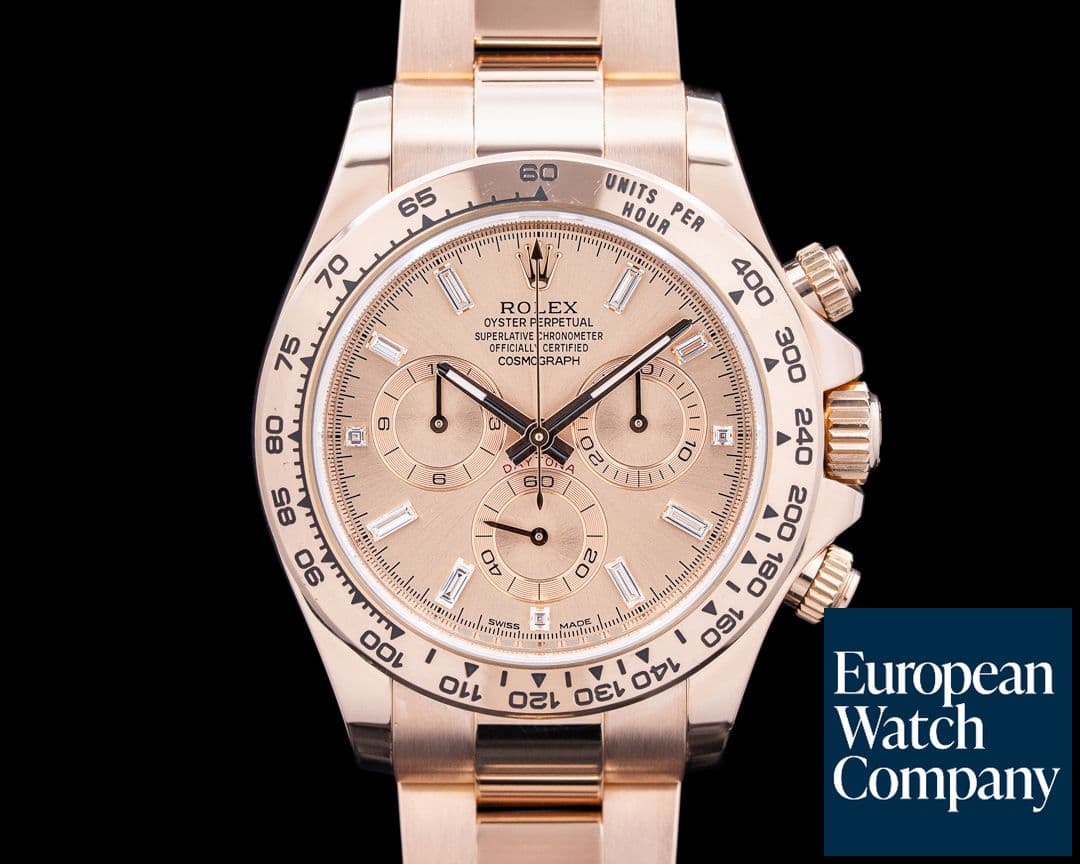Image of Rolex 116505 Daytona Everose 18K Gold Pink Baguette Dial