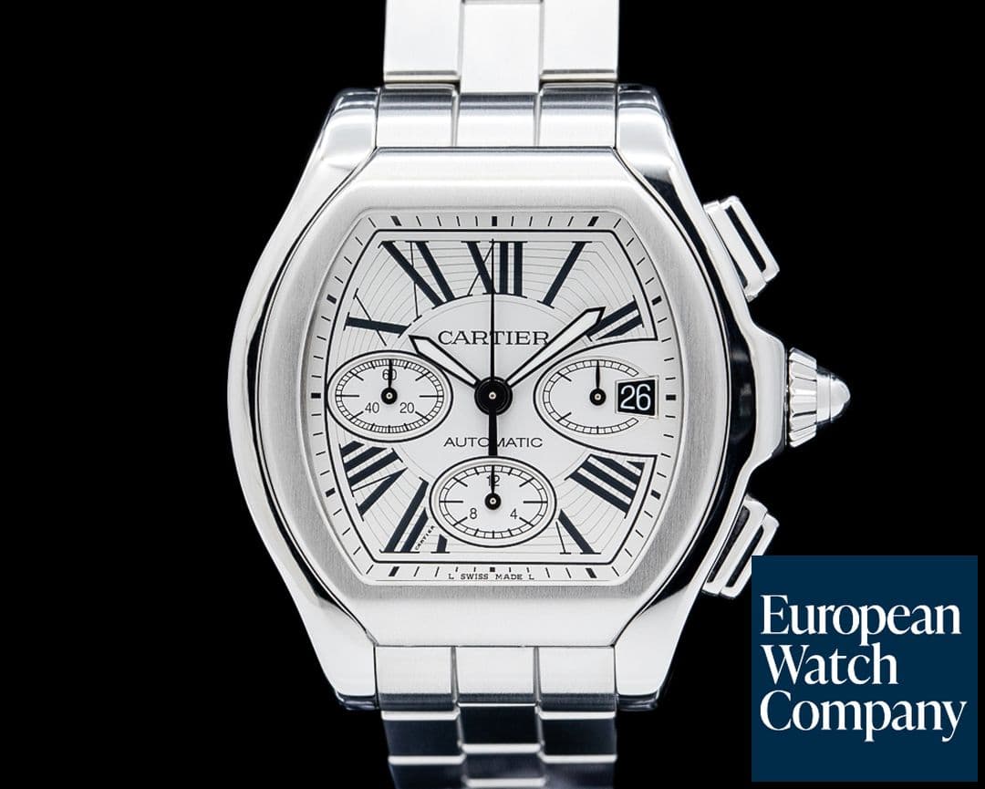 Image of Cartier W6206019 Roadster Chronograph SS Silver Dial