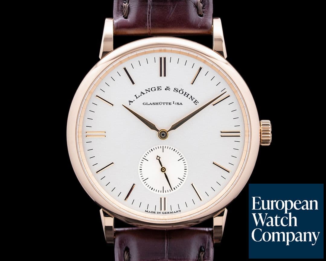 Image of A. Lange and Sohne 219.032 Saxonia Manual Wind 18K Rose Gold Silver Dial