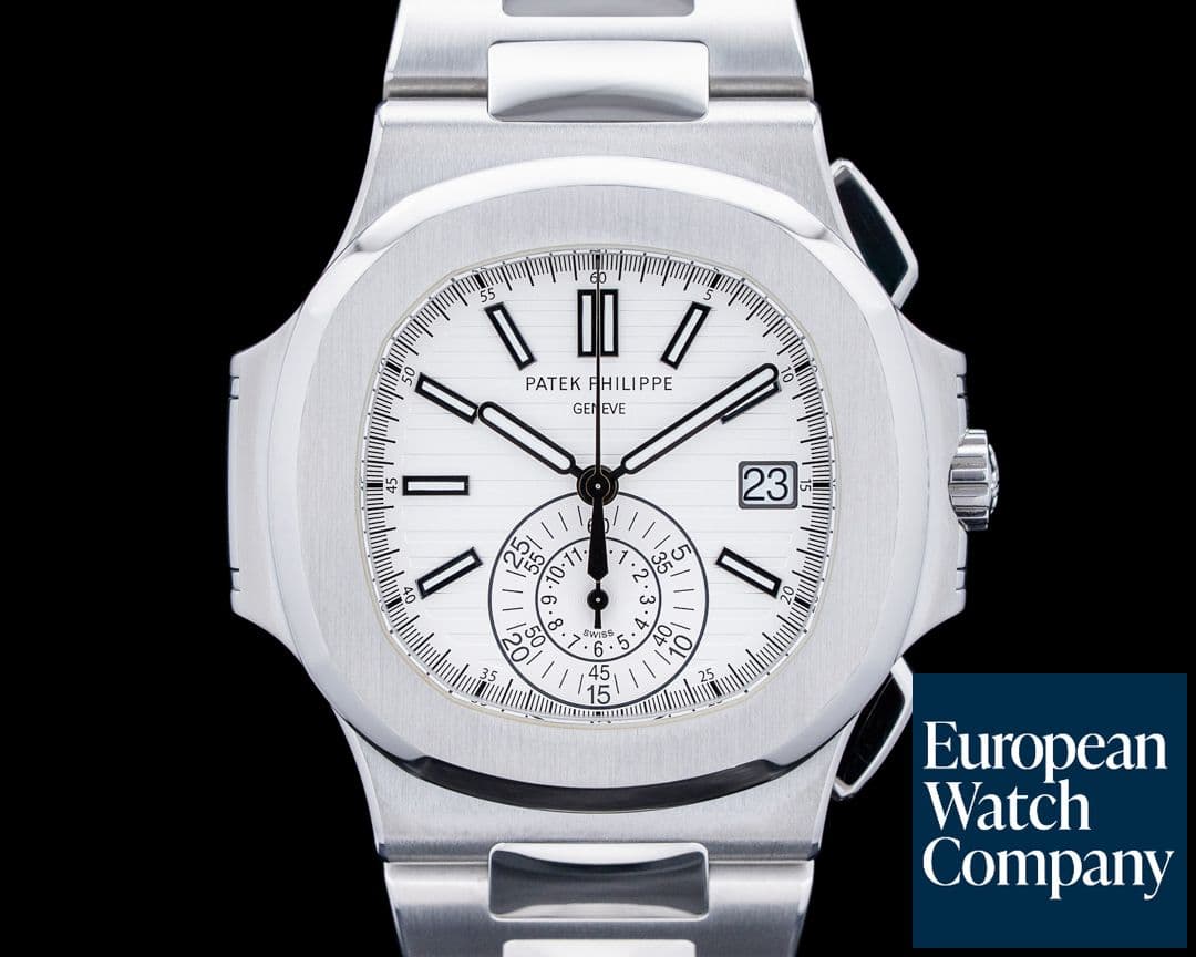 Image of Patek Philippe Nautilus 5980 Chronograph SS White Dial