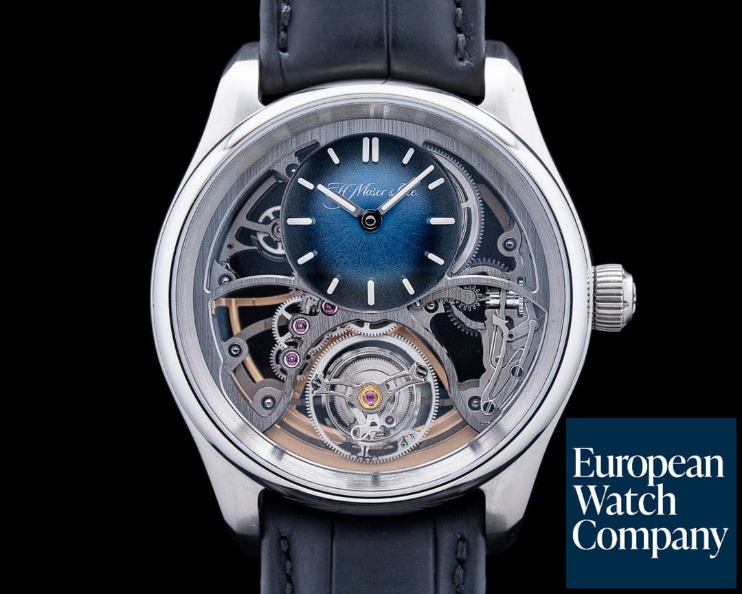 Image of H. Moser and Cie. 3811-1200 Pioneer Cylindrical Tourbillon SS Skeleton Dial 2025