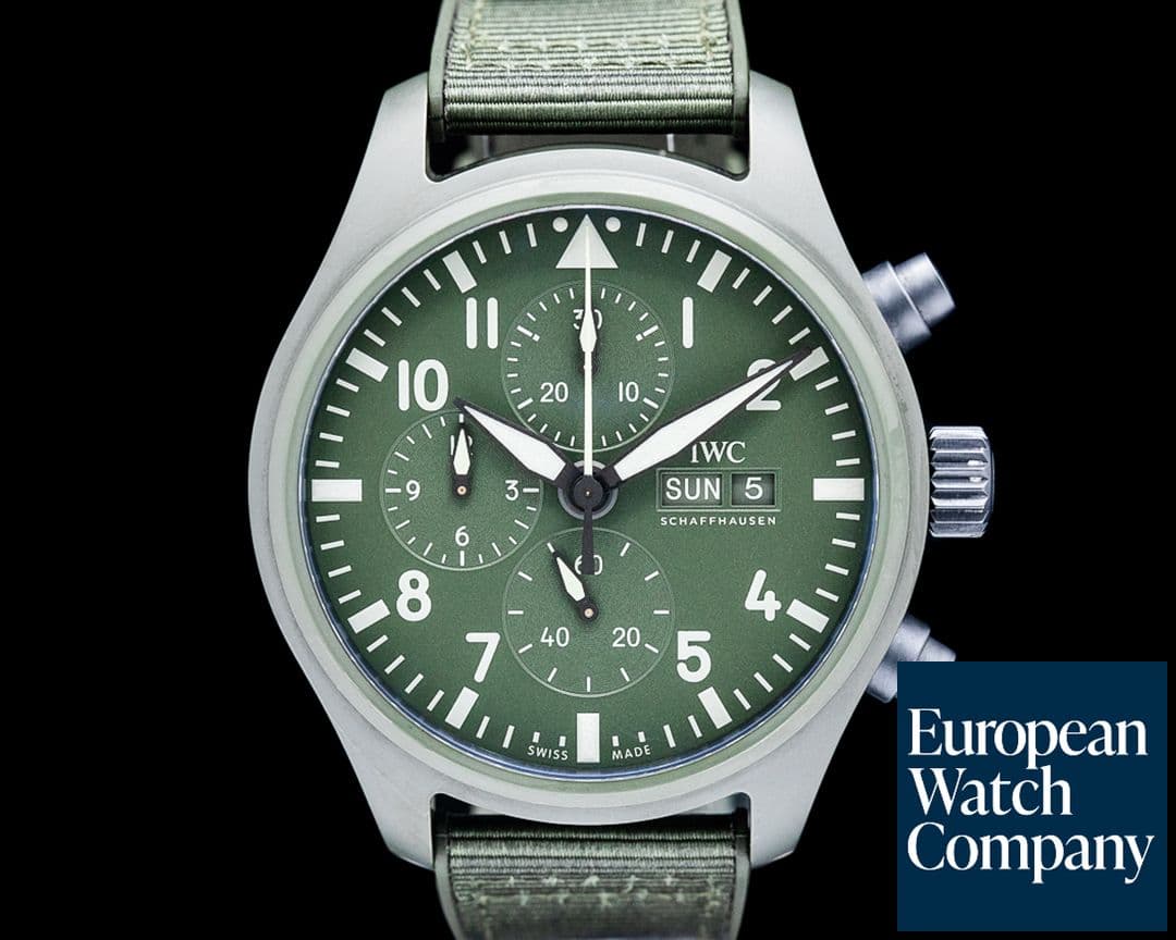 Image of IWC IW389106 Pilot Chronograph Top Gun "Woodland" Ceramic Green Dial