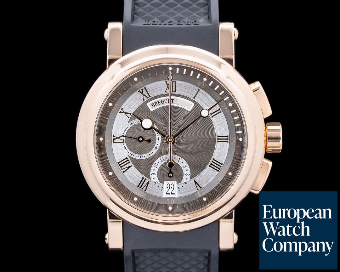 Image of Breguet 5827BR Marine Chronograph 18K Rose Gold Gray Dial