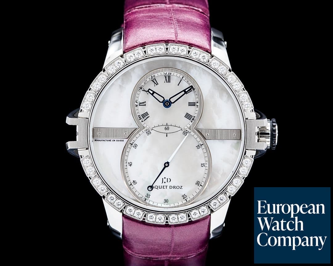 Image of Jaquet Droz Grande Seconde SW Diamond Bezel SS Mother of Pearl Dial UNWORN