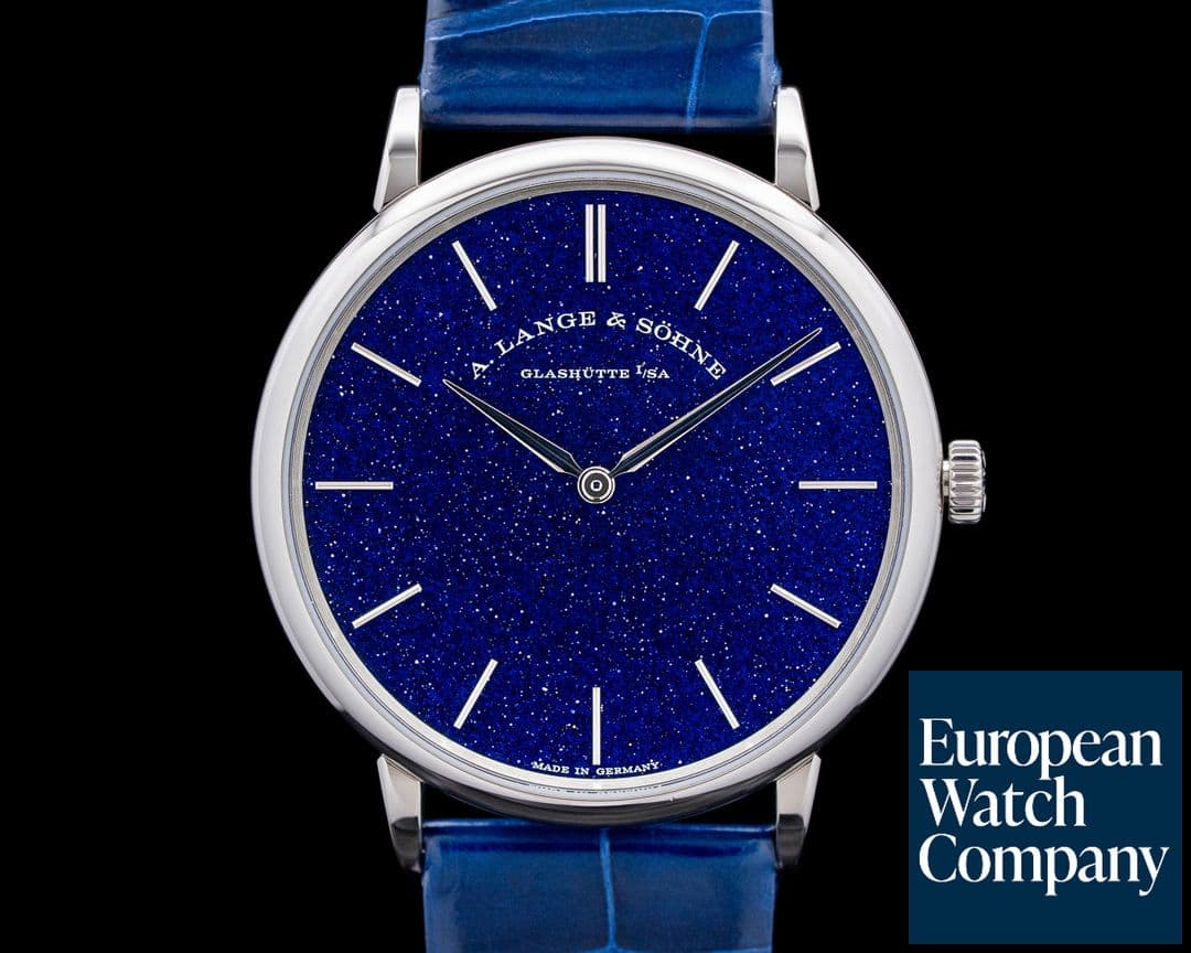 Image of A. Lange and Sohne 205.086 Saxonia Thin Aventurine Blue Dial 18K White Gold