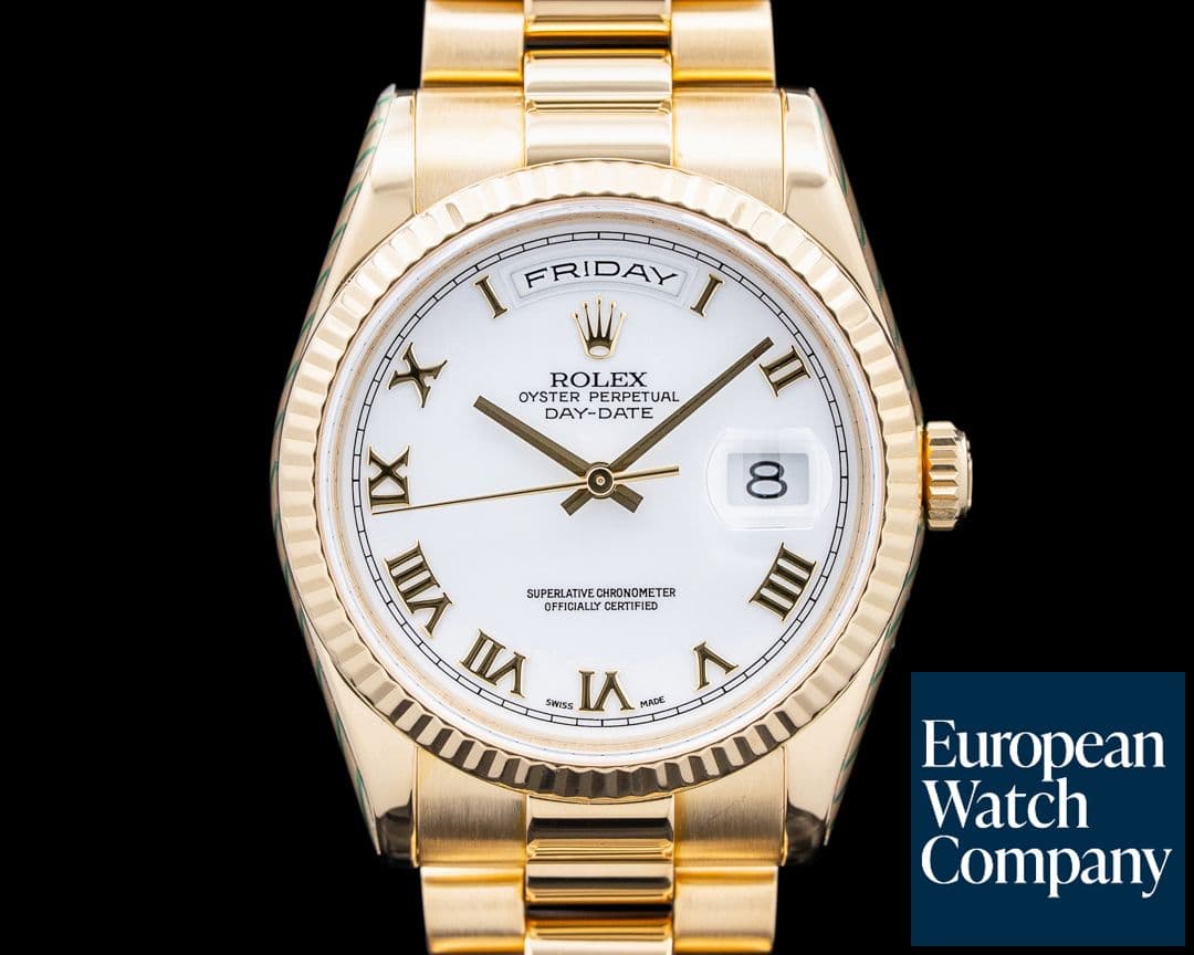 Image of Rolex 118238 Day Date President 18K Yellow Gold White Dial