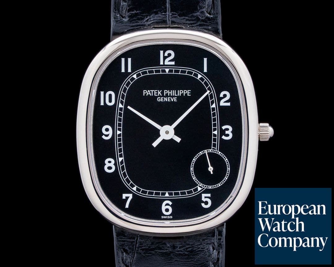 Image of Patek Philippe 5028G Golden Ellipse 18K White Gold Black Dial RARE