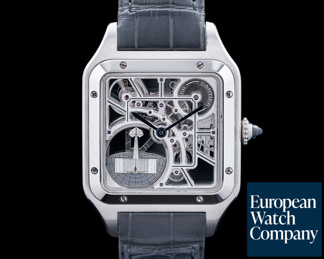 Image of Cartier WHSA0032 Santos Dumont SS Skeleton Dial