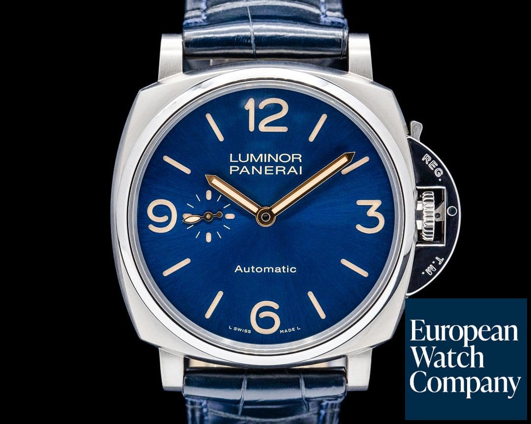Image of Panerai PAM00729 Luminor Due 45MM Titanium Blue Dial