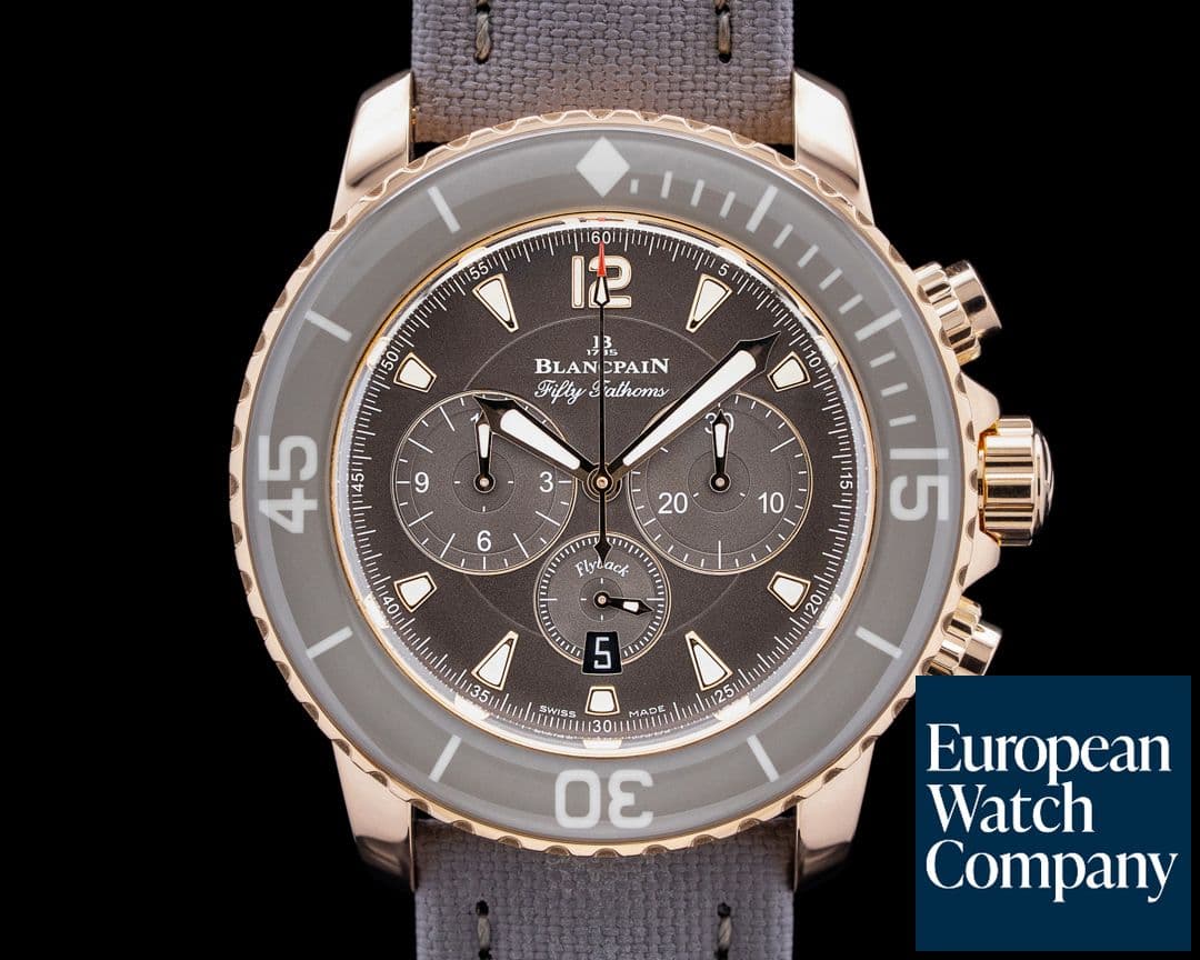 Image of Blancpain 5085F Fifty Fathoms 18K Rose Gold Gray Dial
