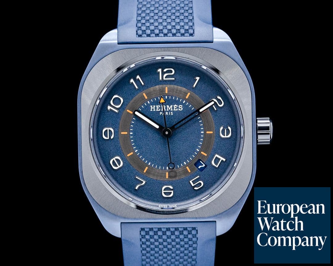 Image of Hermes H08 Blue PVD Titanium Blue Dial