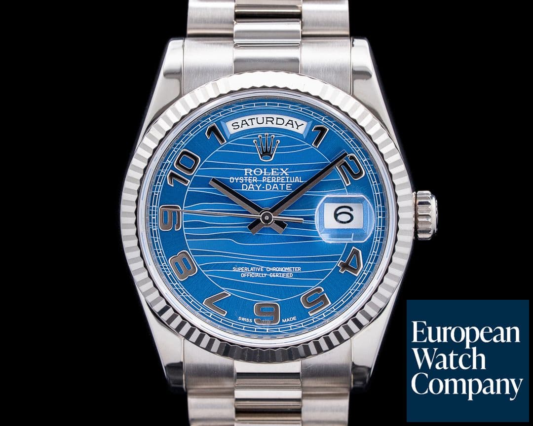 Image of Rolex Day-Date President 18K White Gold Blue Wave Dial Circa. 2006