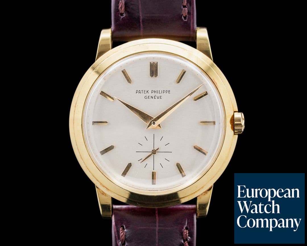 Image of Patek Philippe 2552 Calatrava "Disco Volante" 18K Yellow Gold Silver Dial Circa. 1955